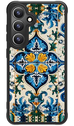 FUNMIKO for Samsung Galaxy S25 Case Wireless Charging & Military-Grade Protection - Trendy Floral Design for Women Girls, Matte Phone Cover with Shockproof Corners - Exquisite Motif