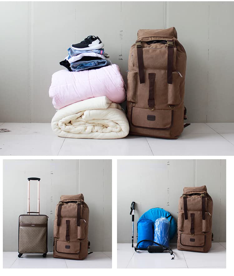 Amazon.co.jp: 110L 大容量バックパック 帆布 超大型ザック 110 