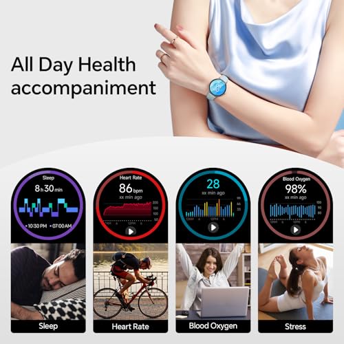 Image of Smart Watches for Men Women,Smartwatch for iPhone /Samsung /Android,(Answer /Make Call),1.57 inch HD 43mm Fitness Tracker with Heart Rate /SpO2 /Sleep Monitor,IP68 Waterproof,110+ Sport Mode,with 2 Bands