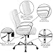 Flash Furniture Whitney High-Back Swivel LeatherSoft Desk Chair with Padded Seat and Armrests, Adjustable Height Padded Office Chair, White/Chrome