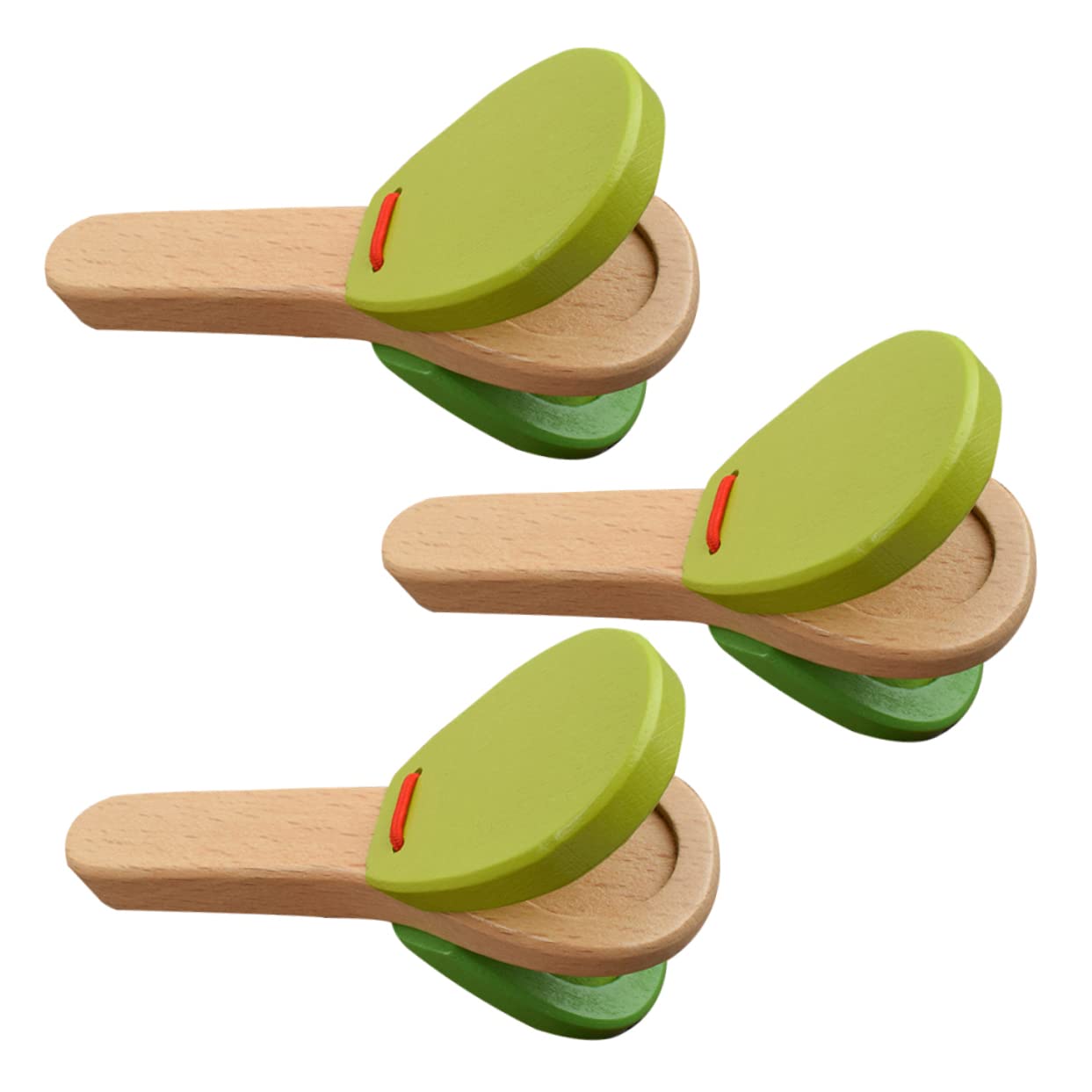 GALPADA 1set Wooden Castanets for Fun Percussion Random Style for Early Education Birthday Parties and Family Gatherings Random Color 3pcs
