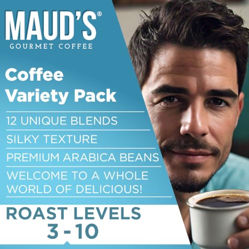 Image of Maud's Family Pack Coffee Pods Variety Pack, 136ct, 12 Assorted Flavors | Medium Roast Flavored Coffee in Single Serve Pods - 100% Arabica Coffee, Compatible with Keurig Coffee Makers