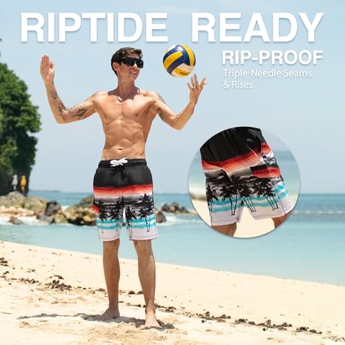 Image of Kanu Surf Men's Big Viper Extended Size Stripe Swim Trunk