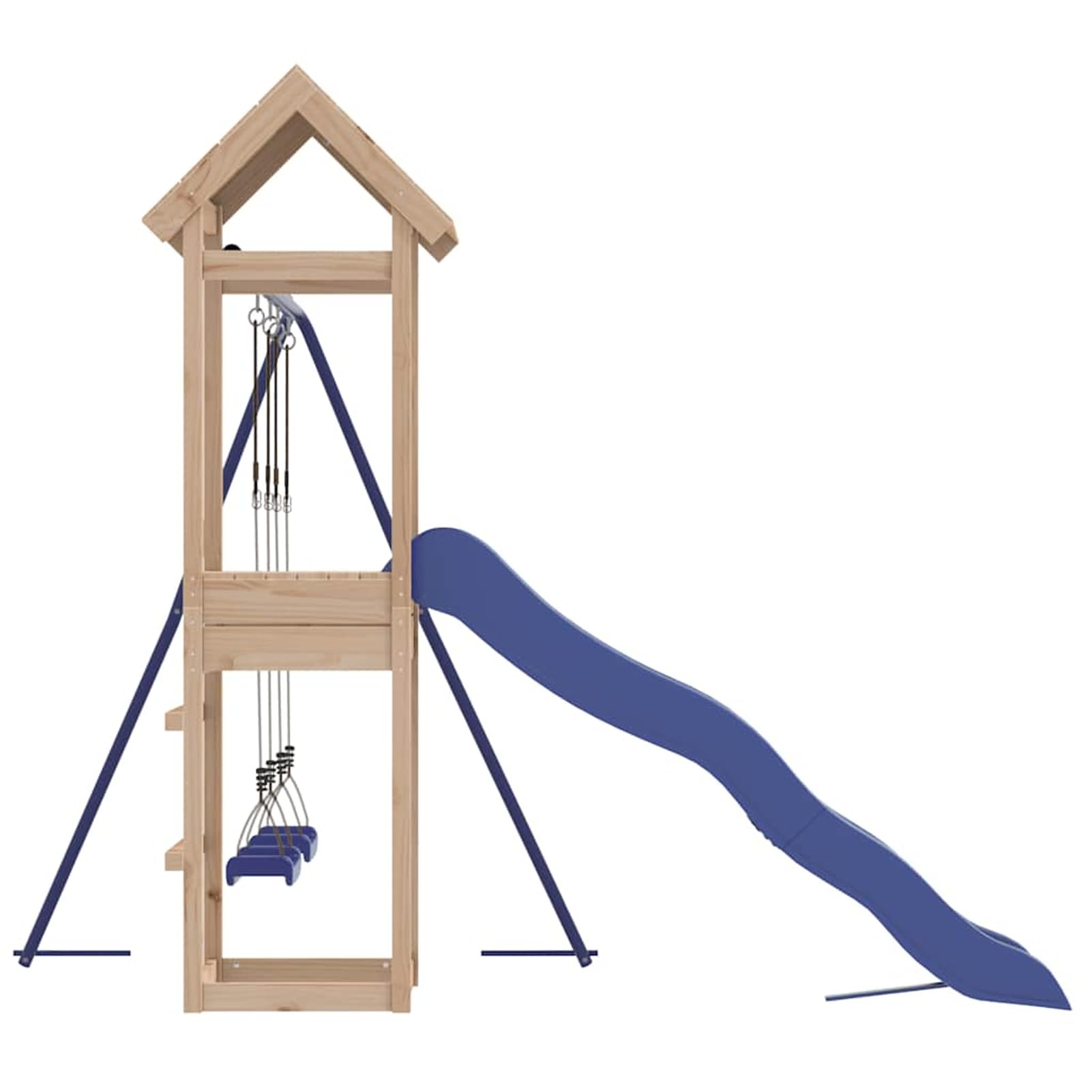 Gecheer Set de Parque Infantil de Madera, con tobogán y Dos Columpios, Torre de Juegos y Estructura Robusta, de Pino Macizo, para jardín y niños de 3 a 8 años