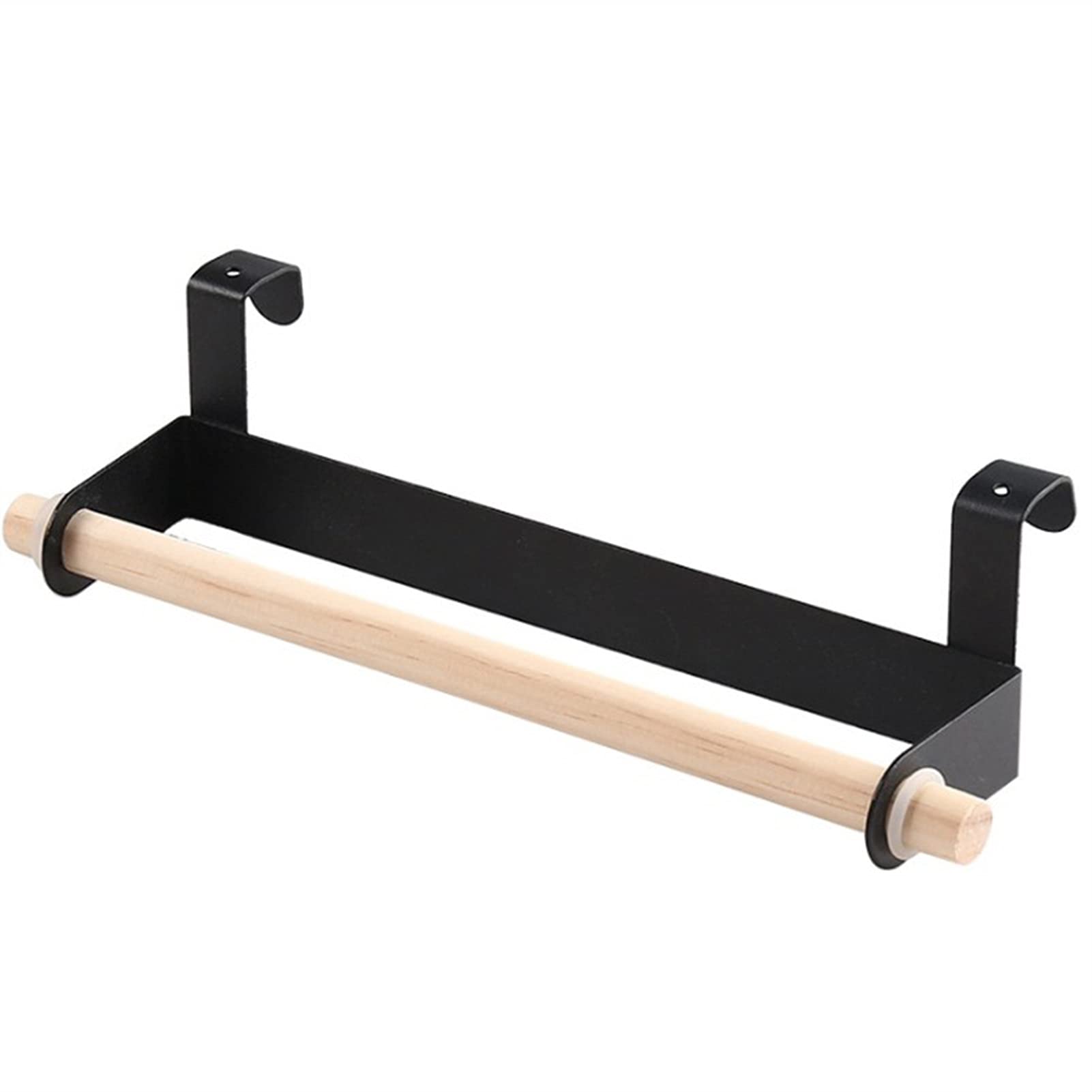 Paper Towel Holder Under Cabinet, Wooden Tissue Hanger Accessories Over Door Roll Rack Home Organizer Tools(A)