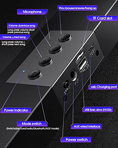 Bluetooth Lautsprecher,Tragbarer Lautsprecher,Fantastischer Sound,Kabellose Wasserdicht Ragbare Musikbox Enormer mit Dualen Bass-Treibern AUX/TF-Karte, Mikrofon für Handy PC TV (Keine Lichter) – Bild 3