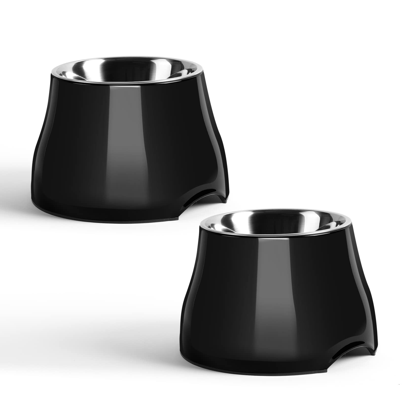 yoken Sturdy Elevated Dog Bowls 2 Packs, [Prevention of Vertebrae Disease] [2X Non-Slip] Dog Food Bowls with Stainless Steel Bowl, High Capacity Water Bowl Colorful Raised Bowl for Medium Small Dogs