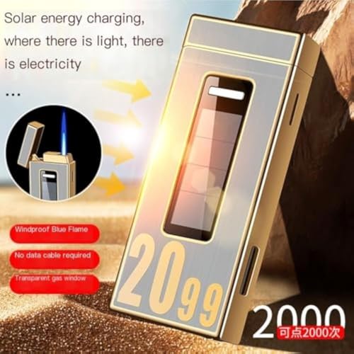 Encendedor Butano Recargable con Carga Solar y Sensor Táctil miniatura 4