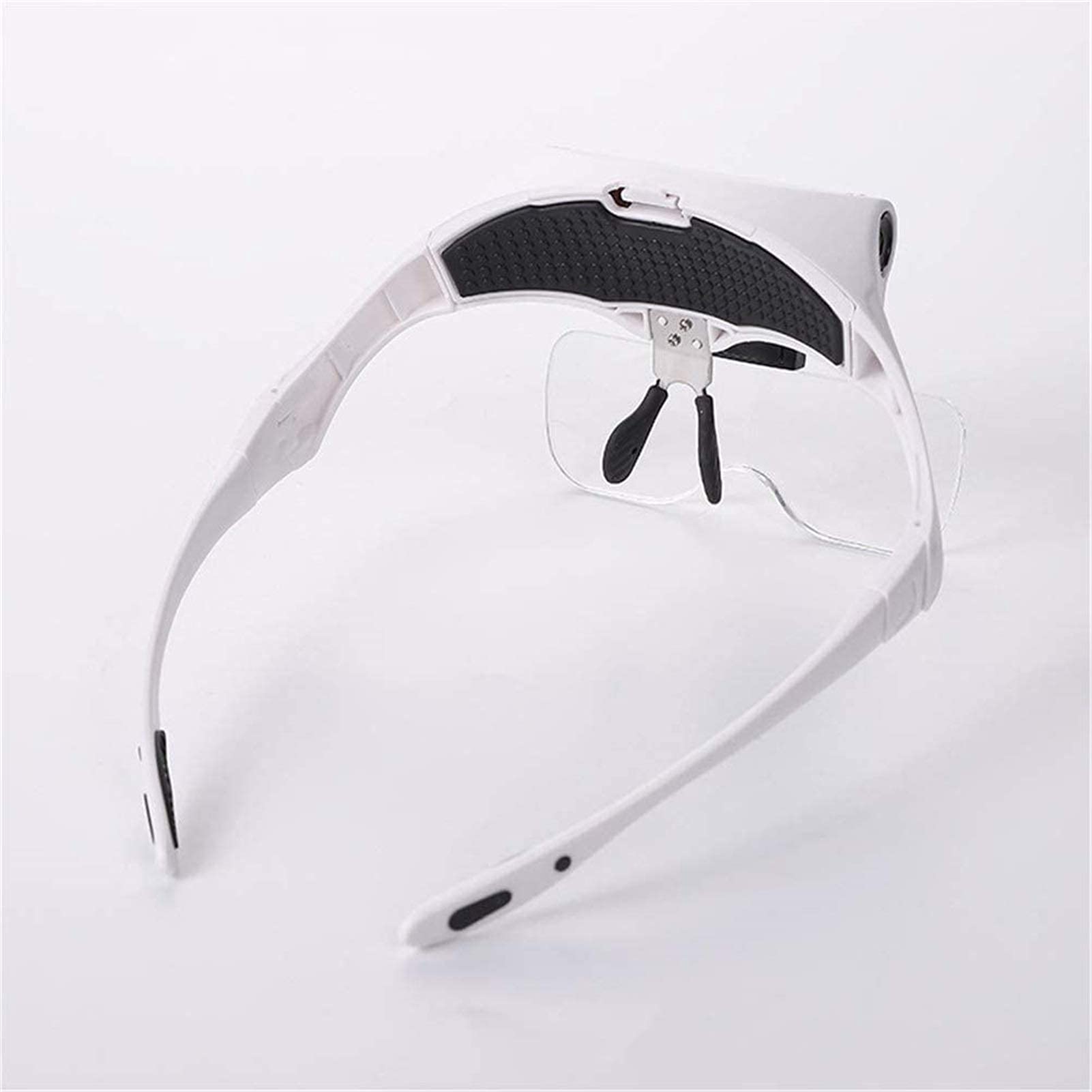 Kopfbandlupe, beleuchtete Kopfbandlupe mit LED-Licht, freihändige Lesebrille mit 5 abnehmbaren Linsen zum Lesen,