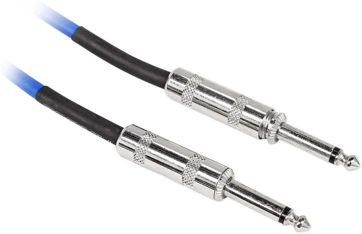 Rockville RCGT3.0バンドル:(2)3フィートブルーと(2)3フィートレッド1/4インチTSオス-オスギター楽器ケーブ