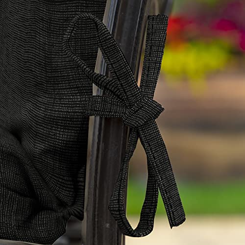 Image of Arden Patio Dining Outdoor Chair Cushions, 20x44, Rain-Proof Seat Pad, Fade-Resistant Outdoor Cushion Black Leala