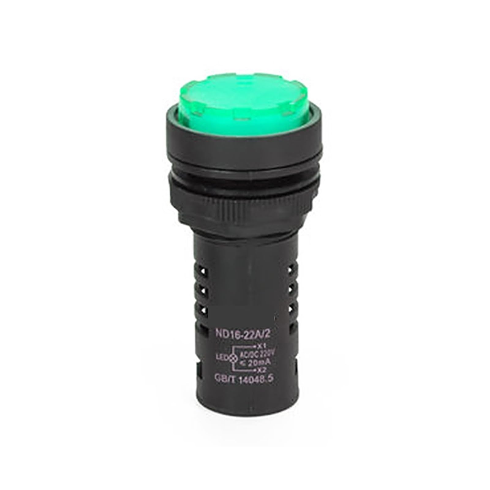 Luz indicadora ND16 verde de 220V con iluminación LED de alta visibilidad 2