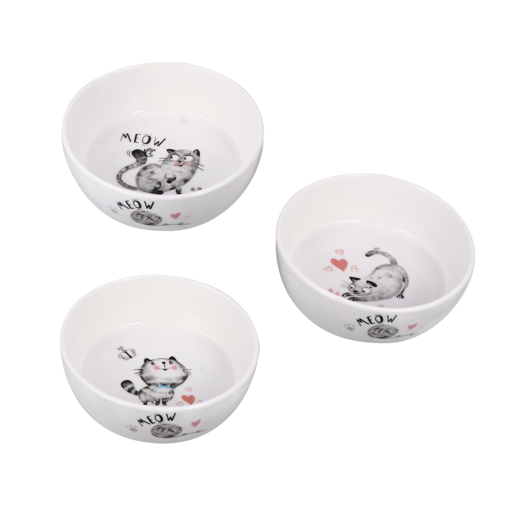 BESPORTBLE Bol de Chat Bols de Chat Bol d'eau pour Chat Nourriture pour Chats Non conteneur Croquette Chat récipient Chat Alimentation Arc de Chiot Arc de Chat Chiot céramique Blanche