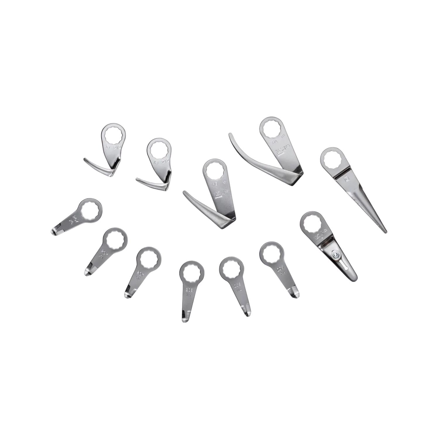 Fein Auto Glass Accessory Kit for Precision Work - Includes Serrated & Reinforced L-Shaped, U-Shaped & Z-Bend Blades for Cordless MultiMaster Tools, 12-Pack - 63903167383