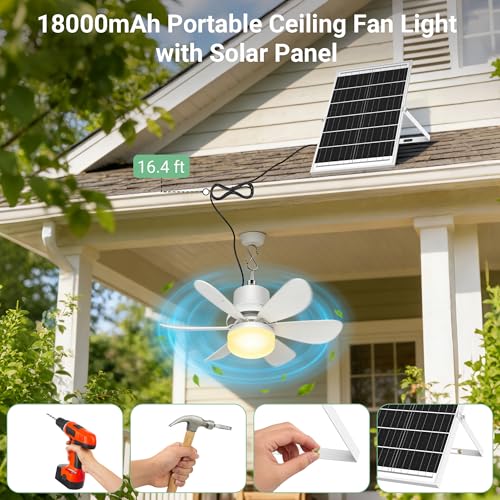 Solar Attic Fan with Adjustable Panel