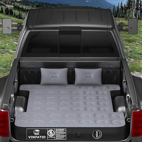 VINPATIO Truck Bed Air Mattress 5.5'-5.8', Cordless Rechargeable Inflatable Truck Bed Mattress Cover