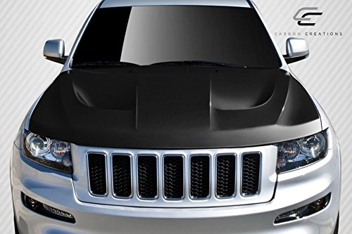 Brightt-25844571 Carbon Fiber Srt8 Look Style Hood - Compatible With/Replacement For Grand Cherokee 2011-2020 - 1 Piece #TOP1