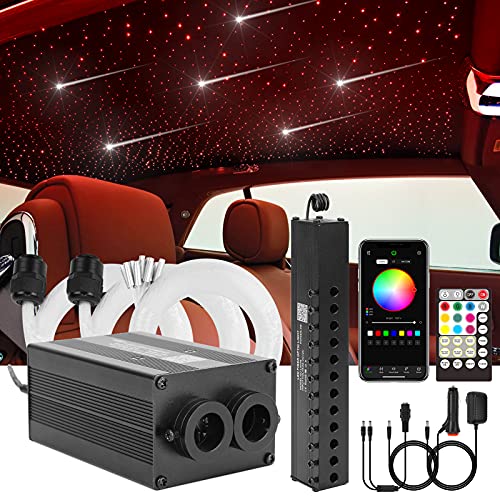 CHINLY Bluetooth Meteor 12W RGBW Twinkle LED Glasfaser Stern Deckenleuchten...