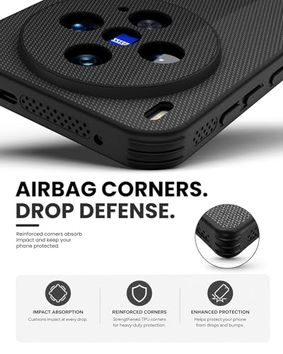 Image of KAPA MatrixWoven Grip Back Cover for Vivo X300 5G | Woven Fabric & Leather Hybrid Camera Protection, Shockproof Slim Bumper Case (Matte Black)