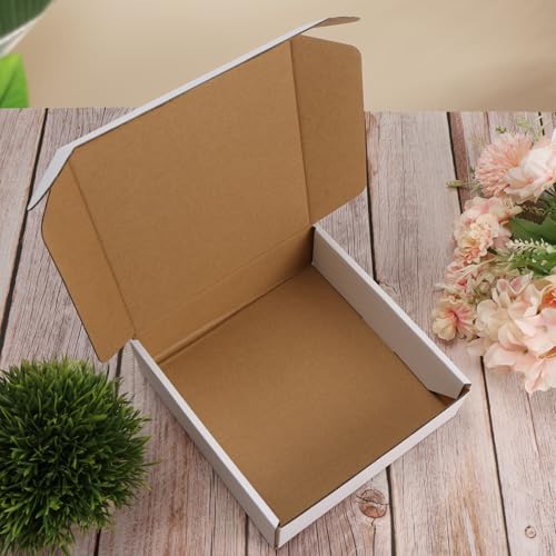 Image of RLAVBL 30 Pack 7x7x2 Shipping Boxes, White Corrugated Cardboard Mailer Box for Packing Mailing Small Business