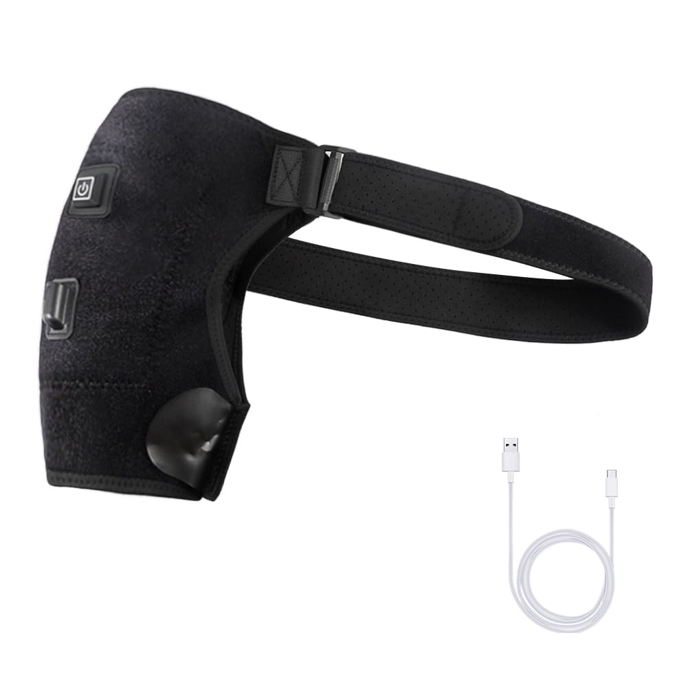 Homme Femme Épaulière Chauffante Épaule Coussin Chauffant Support d'épaule Thermique Soutien d'Épaule Électrique Bandage de Soutien Épaule à Bandage pour Épaule Tendinite Physiothérapie