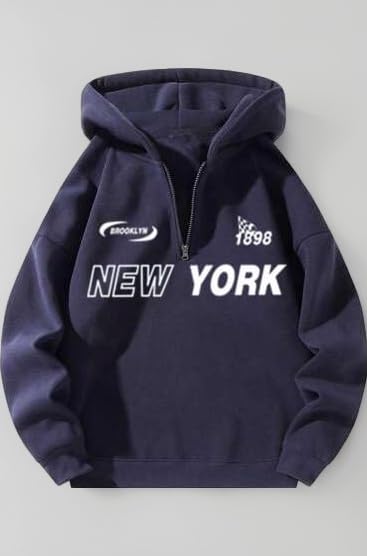 Half Zipper Printed Hoodies for Men | Men's Sweatshirt