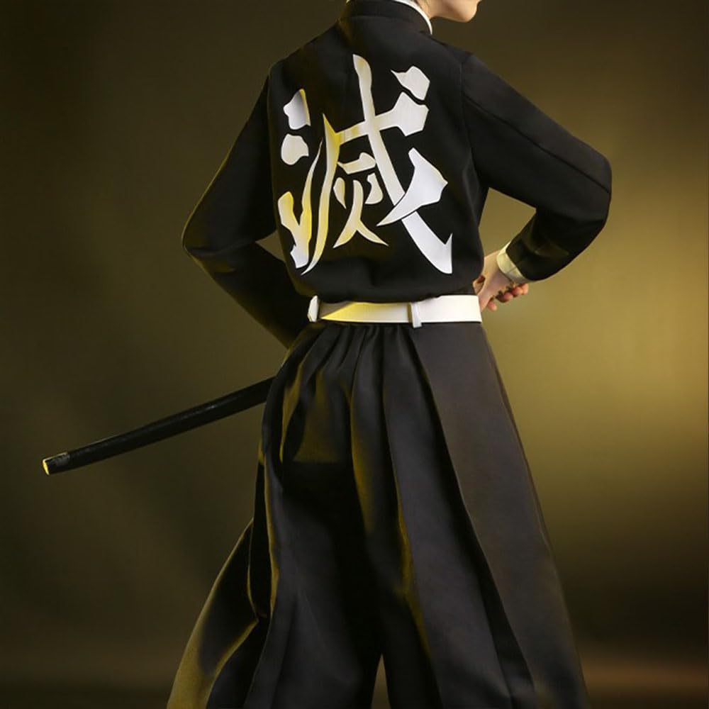Anime Demon Kimetsu Tomioka Giyuu Disfraces de Cosplay Peluca de tensión Completa de Mitsuri para Accesorios de Kimono de Halloween Uniforme de Traje para niños, XXL