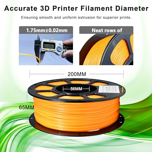 Image of iBOSS 3D Printer Filament, Temperature Color Change PLA+ Filament 1.75mm+ /-0.02mm, Neatly Wound 3D Printing Filament, Fit for Most FDM 3D Printers, 1KG Spool. (Orange to Yellow)