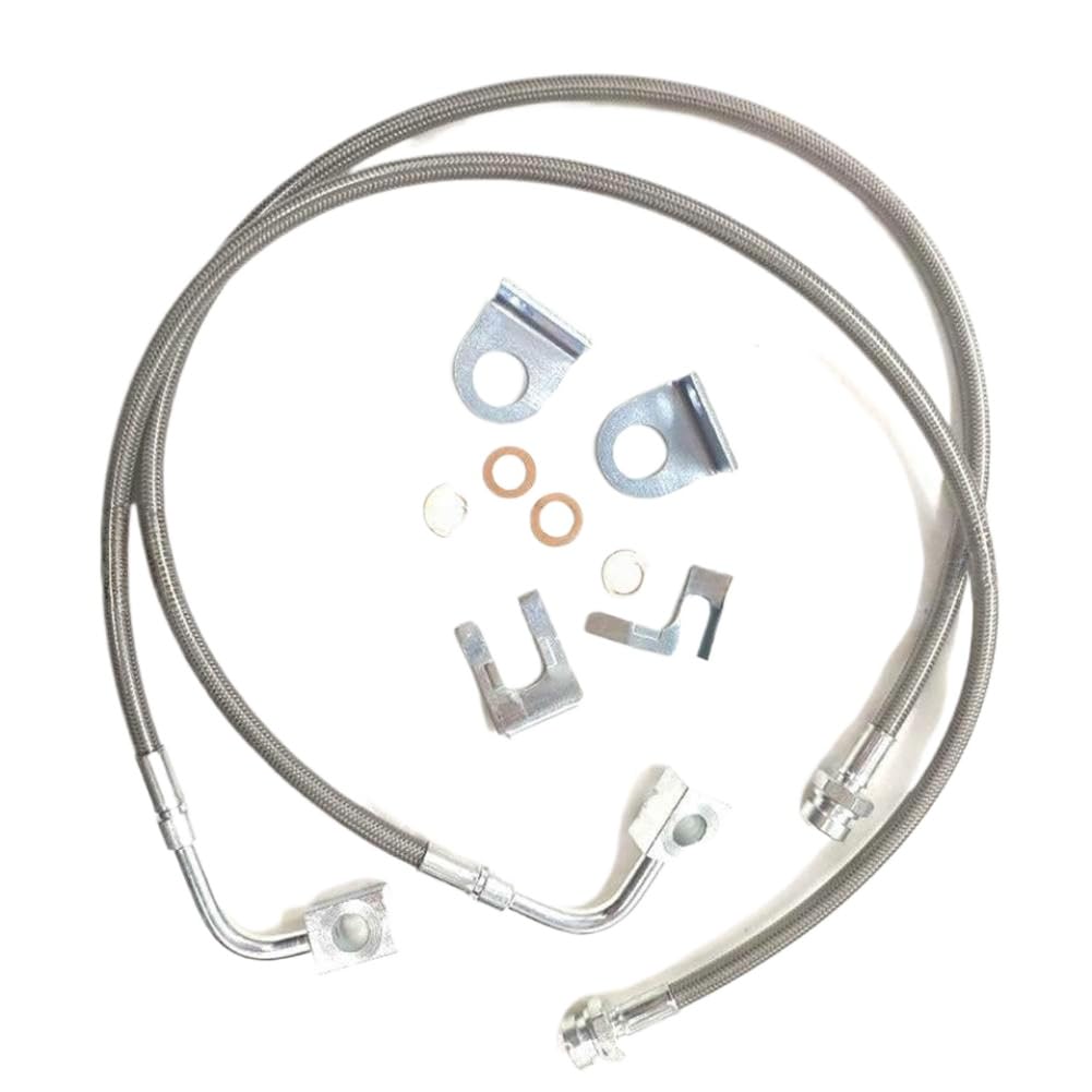 Zatbshwhy Onecolor Extended Front Stainless Brake Lines 89707 For 4-6 In Lift Compatible With Jeep Jk