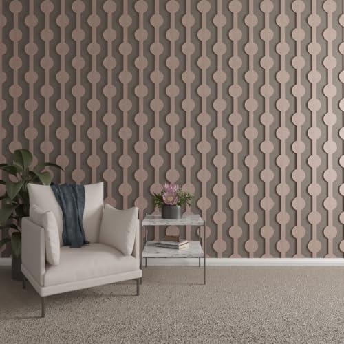 Ekena Millwork 47" H x 3/8" T Bridgeport Adjustable Wood Decorative Slat Wall Panel Kit, Walnut (Contains 11 Slats + 1 Straight Edge Starter Slat)