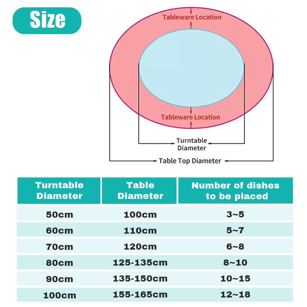 80cm Bandeja Giratoria Grande para Mesa De Comedor, Lazy Susan Redonda para Servir, Plato Giratorio para Cocina，Bandeja Servicio Organizador De Mesa(Walnut,50CM/20IN)