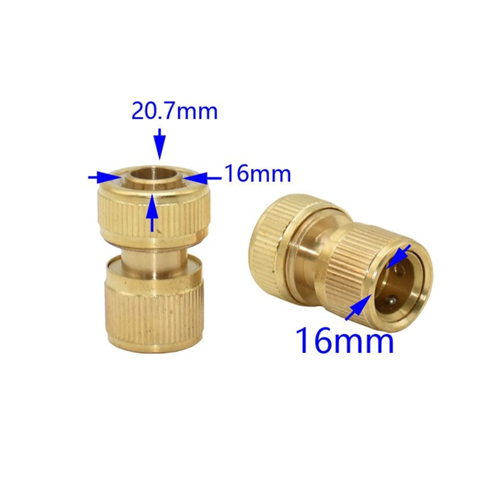 Raccordo Rapido per Tubo da Giardino da 5/8" con Attacco Rapido Pera ad Acqua in Ottone, Adattatore per Rubinetto per Lavaggio Auto e Irrigazione, 5 Pezzi
