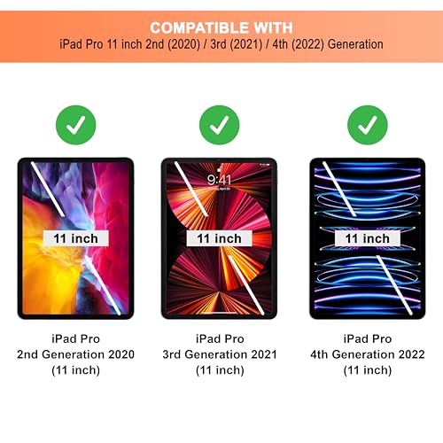 Image of CEDO Tri-Fold for iPad Pro 11 inch 2nd / 3rd / 4th Generation Smart Case Flip Cover with Multi Viewing Angles Stand | Pencil Holder | Heat Dissipation | TPU Backcover (Black)