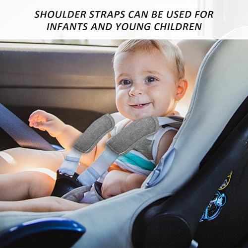 1 Paar graue Schultergurtpolster, Autositzgurtpolster, Babyautositzgurtpolster, Kinderwagengurte, Kindersitzgurtpolster, Kleinkindpolster-Schultergurte, Kinderwagen-Autositzgurtpolster