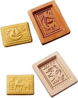 Wooden Cookie Molds Christmas Baking Mold- Sailboat & Horse Shape Cake Fondant Press Stamp Embosser Cutter Cake Decor Carved Mooncake Mold Kitchen Gadgets (Sailboat & horse)