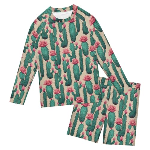 Cactus Cute Baby Boys' Toddler Long Sleeved Rashguard Swim Bathing Suit Set B0402405