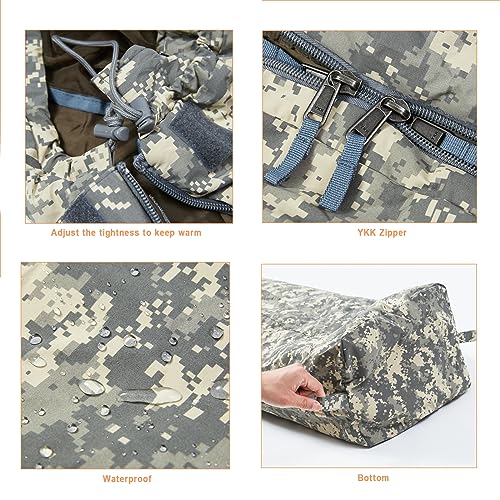 Image of MT Military Army Force Defence 4 & Tropen Patrol Mummy Sleeping Bags with Bivy Cover Compression Sack, Modular Sleeping System 2.0 for Cold Weather,