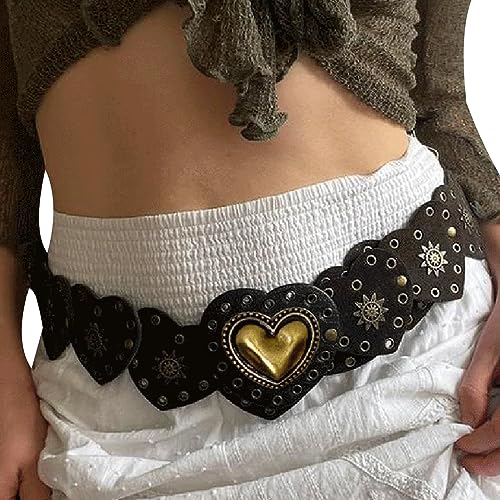 Y2k Wide Boho Disc Belt for Women Vintage Concho Leather Disk Belts Western Waist Belts for Dress Jeans3