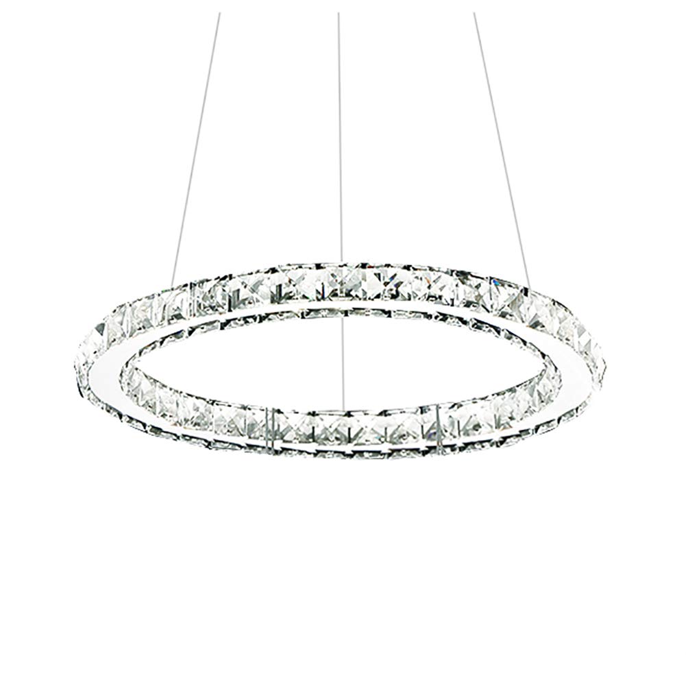CSXSXAUO Modern Crystal Chandelier Lighting Dining Room Living Adjustable Pendant Fixture Ceiling Light LED Fixtures-Tricolor 20+40cm It's so kind of you