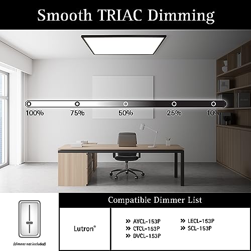 Image of UltraLux 2x4 Surface Mount Slim LED Panel Dimmable 3CCT Matte Black 1Pk