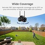 DEKCO Wired 2K Security Camera Outdoor, 180° Pan & 270° Coverage, 24/7 Constant Power Surveillance, Full Color Night Vision, AI Human Detection, Cloud Storage Edition, Spotlight & Siren