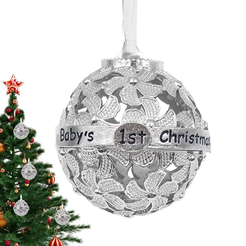 Bola de Navidad Hueca,Bola Hueca de Navidad - Decoraciones colgantes de árbol de Navidad para bebés | Decoración clásica de fiestas de árbol de navidad, colgante de bola para chimenea, salón