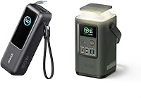 Vista 1 de Anker Power Bank 25K 165W with Built-in USB-C and Retractable Cable Power Station 60,000mAh 87W with Smart Display, Lighting, SOS Mode, and Home