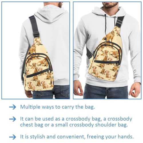Sac à dos à bandoulière labrador multicolore doté d'une sangle réglable ergonomique