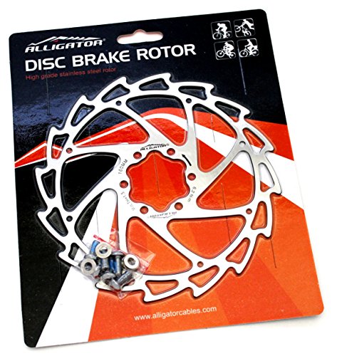 Alligator Light Weight Wind-Cutter Disc Brake Rotor, Silver, 160mm