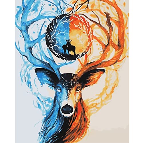 Diamond painting wapiti grand format 60x120cm pour masquer un mur vide avec style