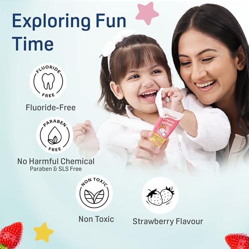 Image of Pigeon Baby Toothpaste for Kids Starwberry | Fluoride-Free, SLS-Free & Safe if Swallowed | Prevents Tooth Decay & Supports Healthy Gums | Mild Flavor for Daily Use (Strawberry)