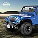 Hooke Road TJ Tubular Front Bumper Hoop Grille Guard for 1997-2006 Jeep Wrangler TJ, Rock Crawler Steel Bumper with LED Lights, Bull Bar, D-rings