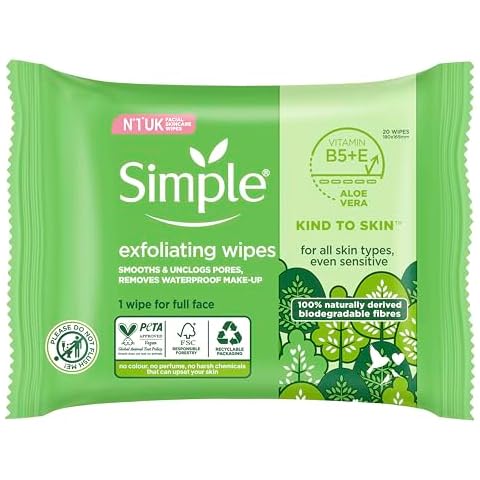 Simple Biodegradable Exfoliating Face Wipes for Sensitive Skin Cover