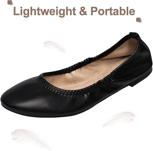 Miniatura 2 de LM Zapatos planos de ballet para mujer, zapatos planos de punta redonda, zapatos de vestir informales, plegables, portátiles, para viajar